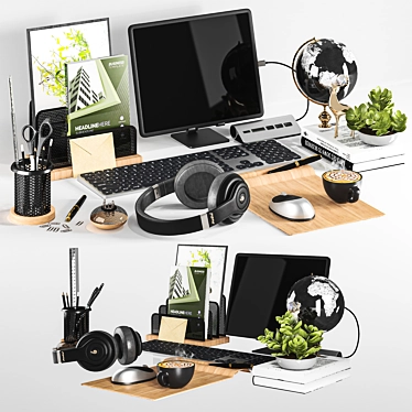 Sleek Workspace Accessory Set 3D model image 1 