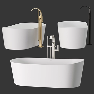 InBani Giro Bathtub & Mixer 3D model image 1 