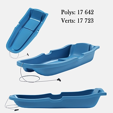 Scandinavian Pulka Snow Sled 3D model image 1 