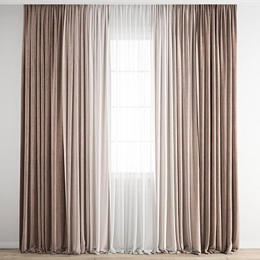 Detailed Curtain 3D Model Bundle 3D model image 1 