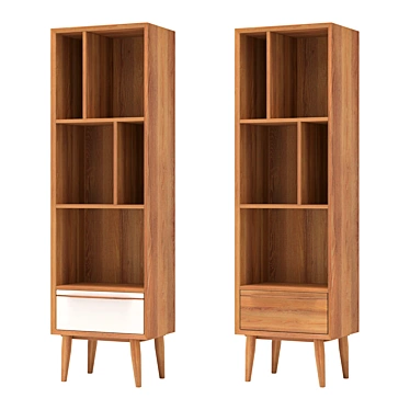 Sleek Bruni White Storage Shelf 3D model image 1 