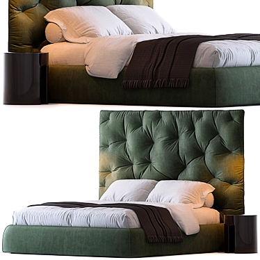 Modern Italian Bed Impunto 3D model image 1 