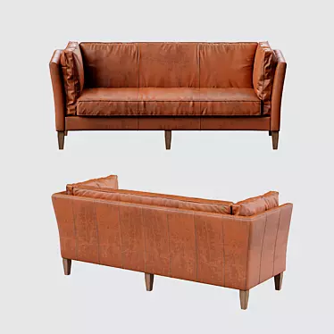 Premium Leather Straight Sofa Div-703 3D model image 1 