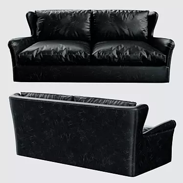 Premium Leather Sofa with Removable Cushions 3D model image 1 