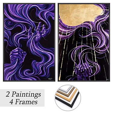 Wall Art Set with Frame Options 3D model image 1 