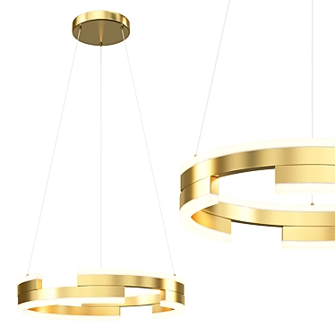 Elegant Gold LED Pendant Light 3D model image 1 