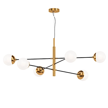 Brass Sputnik Chandelier Globe Pendant 3D model image 1 