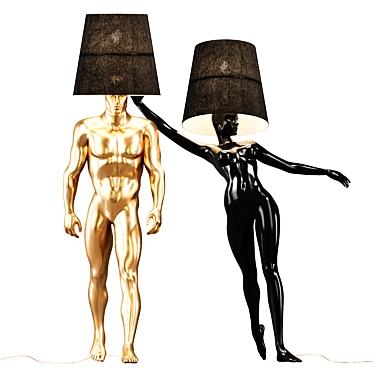 Hommer Pose09 Human Lampshade Floorlamp 3D model image 1 