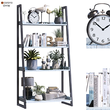 Modern Decor Shelf Set 285 3D model image 1 