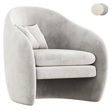 Modern Pavia Lounge Armchair 3D model image 1 