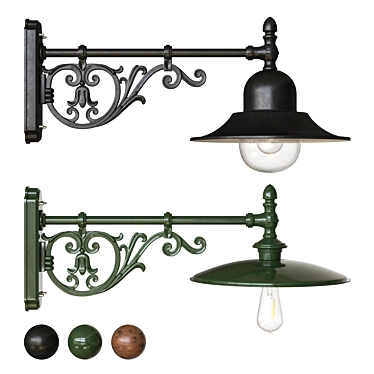 Outdoor Wall Light with Bracket 3D model image 1 