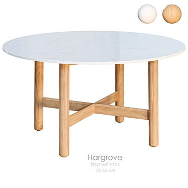 Luxury Marble Dining Table Round 3D model image 1 