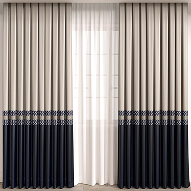 3D Curtain Model for Vray/Vray Corona 3D model image 1 