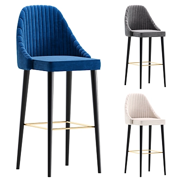 TENNESSEE Bar Stool Trio Dimensions 3D model image 1 