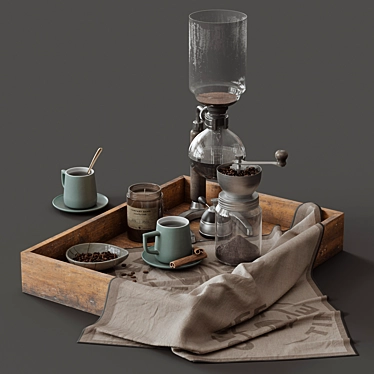 Elegant Coffee Set for Export 3D model image 1 