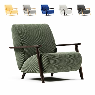 Elegant Armchair Marthan in 6 Colors 3D model image 1 