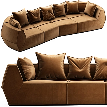 Elegant GHIDINI 1961 Sofa 3D model image 1 