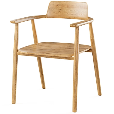 Strasbourg Chair in Natural Oak 3D model image 1 