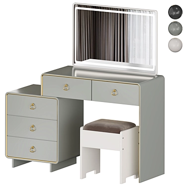 Sleek HAVANAH Vanity Set 3D model image 1 