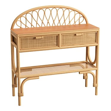 Boliv Rattan Console Table, Exotic 3D model image 1 