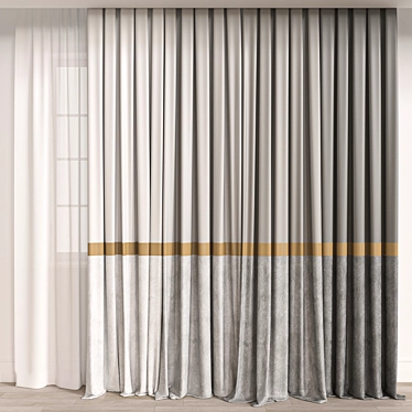 Elegant Curtain 3D Model Kit 3D model image 1 