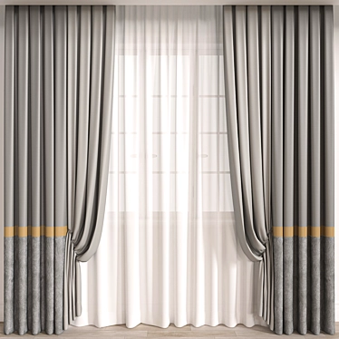 Contemporary 3D Curtain Models Pack 3D model image 1 