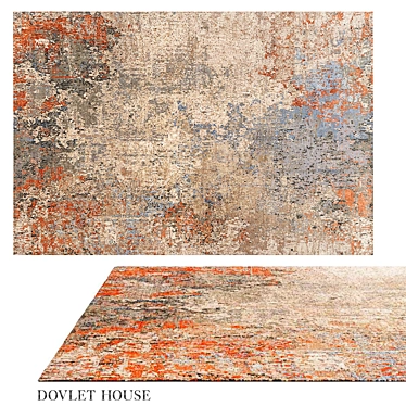 Luxury Wool Silk Dovlet Carpet 3D model image 1 