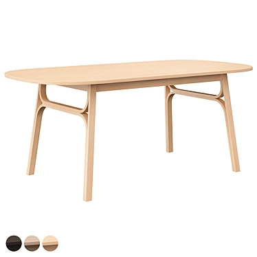 Minimalist Bamboo Dining Table 3D model image 1 