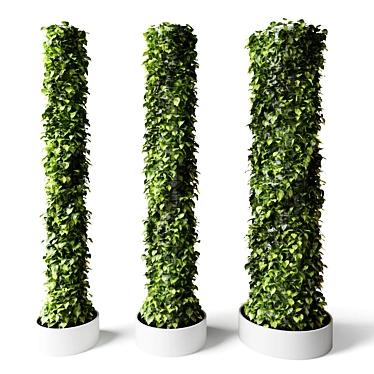 Leafy Pillars with Vines 3D model image 1 