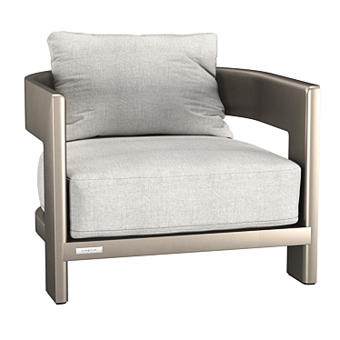 Handcrafted Victoria Armchair with Cotton-Linen Blend 3D model image 1 