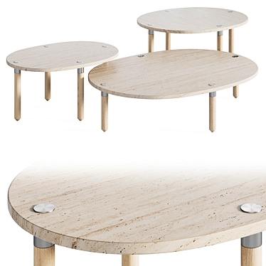 Modern Set Tuk Magazine Tables 3D model image 1 