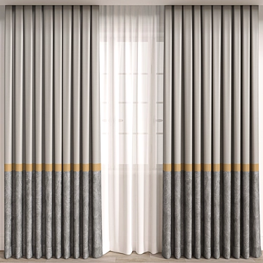 Modern Curtain Design 3D Model 3D model image 1 