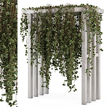 Pergola Garden Set 657 Hanging Plants 3D model image 1 