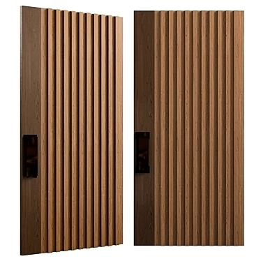  Modern 3D Model Channeled Door 3D model image 1 