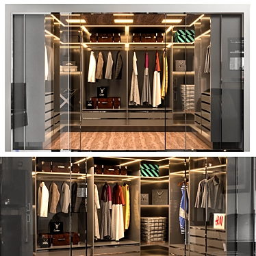 Deco Storage Wardrobe Kit 3D model image 1 