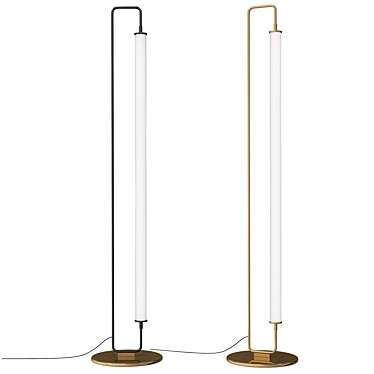 Sleek Linear LED Floor Lamp 3D model image 1 
