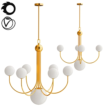 Elegant Thira Modern Lighting Fixture 3D model image 1 