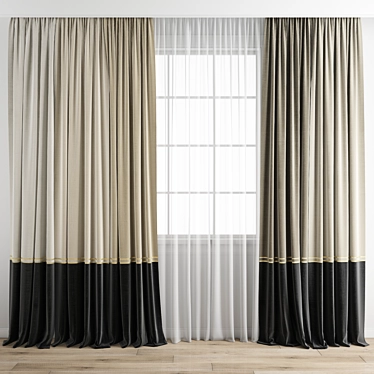 Detailed Curtain Model & Textures 3D model image 1 