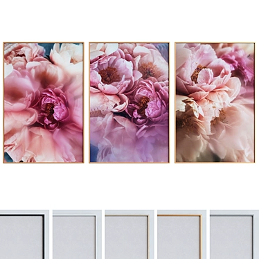 Modern Floral Picture Frame Set 3D model image 1 