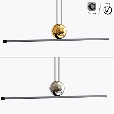  Contemporary Metal Pendant Lamp 3D model image 1 