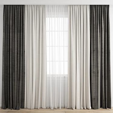 Detailed Curtain 3D Model Set 3D model image 1 