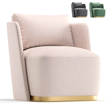 Elegant MACQUEEN Armchair, 3 Colors 3D model image 1 