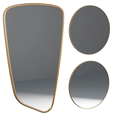 Modern Round Wall Mirror Set 3D model image 1 