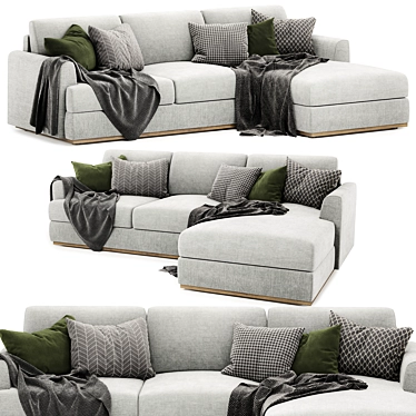 NIXON Fabric Modular Sofa: Light & Versatile 3D model image 1 