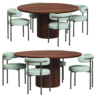  Modern Moon Dining Set 3D model image 1 