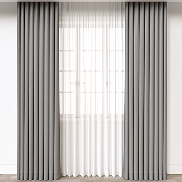 Modern Curtain 3D Model Set 3D model image 1 