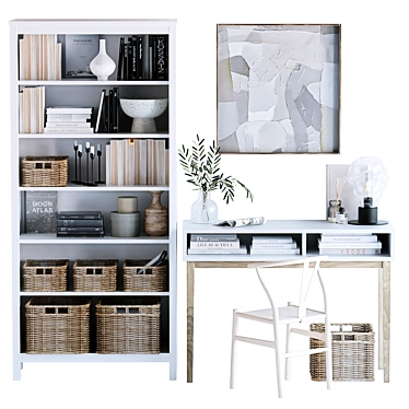 Scandi Style Home Office Set 3D model image 1 
