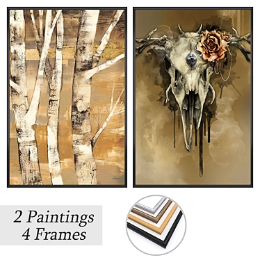 Art Set with Frame Options 3D model image 1 