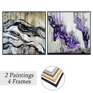 Artwork Set with Multiple Frames 3D model image 1 