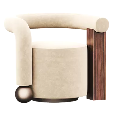 Sleek GALATEA Armchair Design 3D model image 1 
